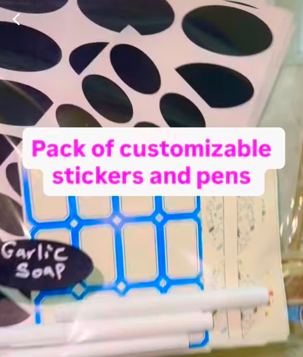 Pack of customizable stickers with pens