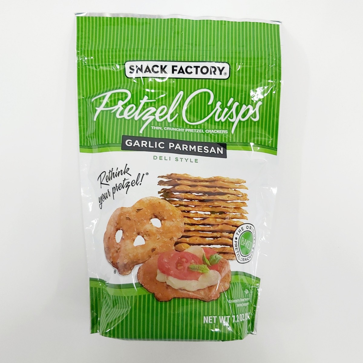 Pretzel Crisps - Garlic Parmesan Pretzel Crisp 7.2oz Bag