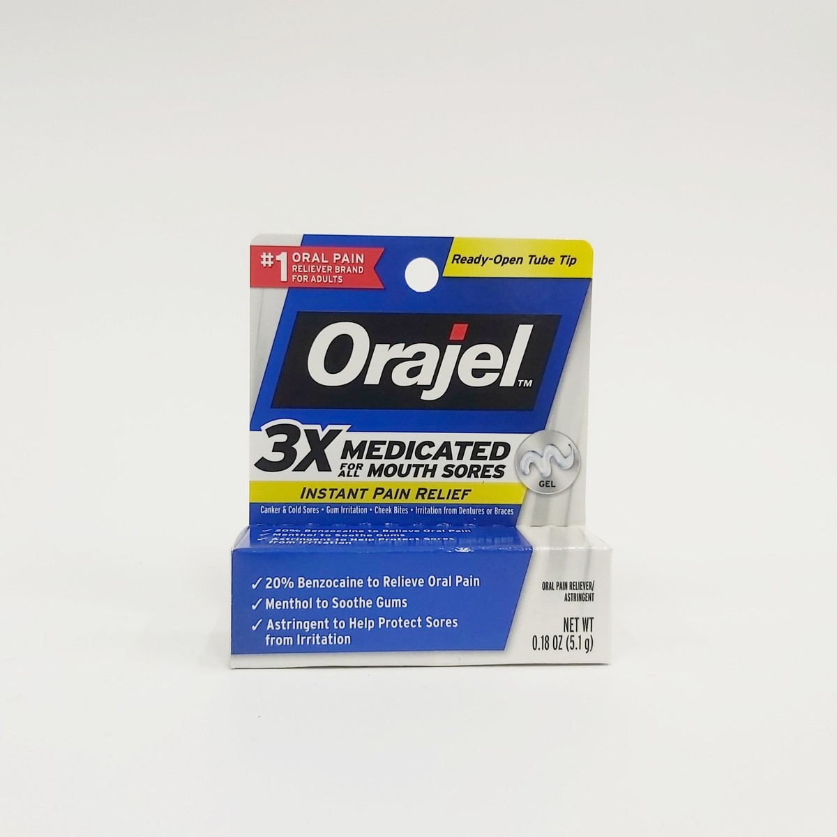 Orajel 3x Medicated Mouth Sore Pain Relief Gel