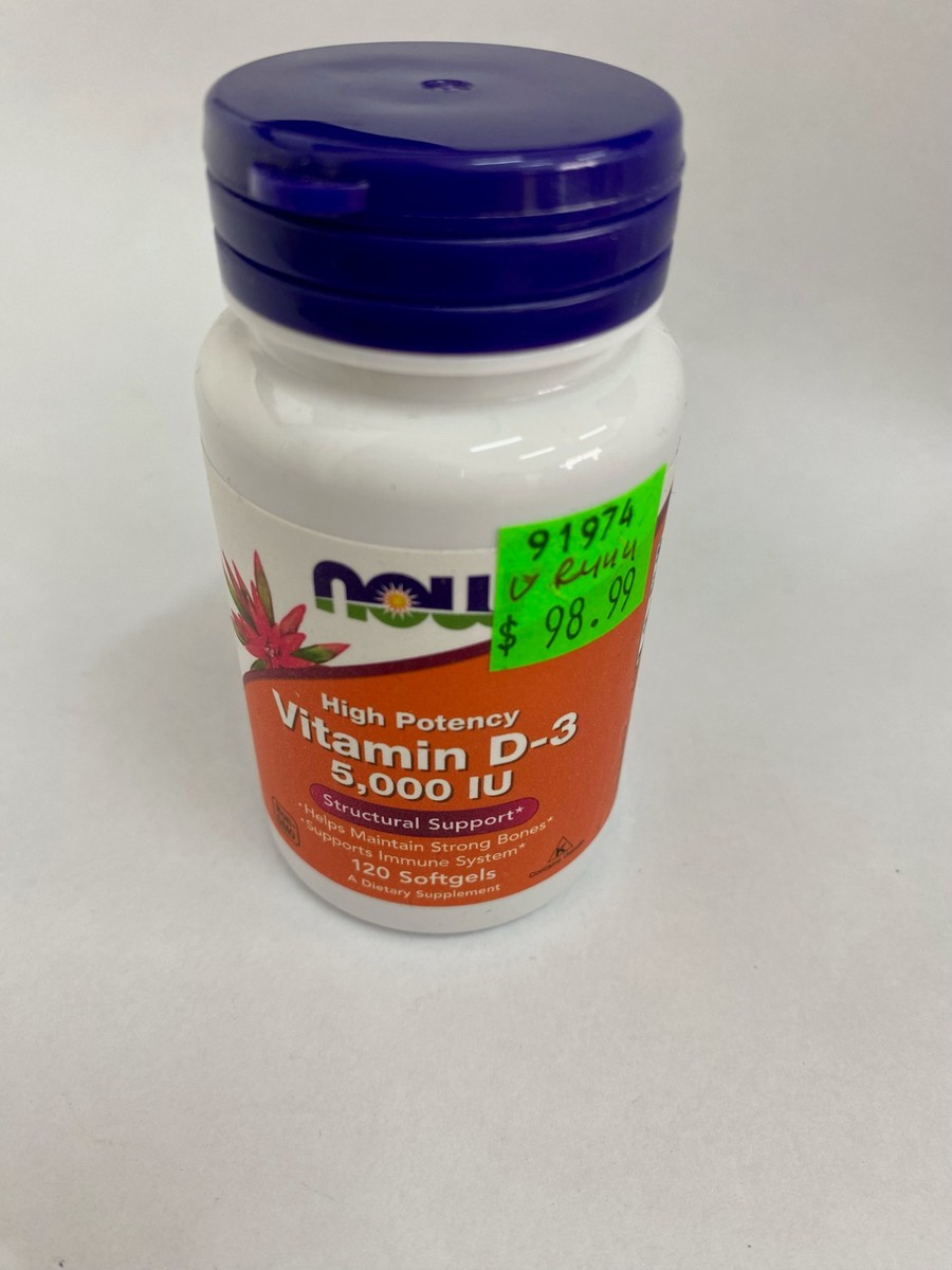 NOW Vitamin D-3 5000 IU, 120 Softgels