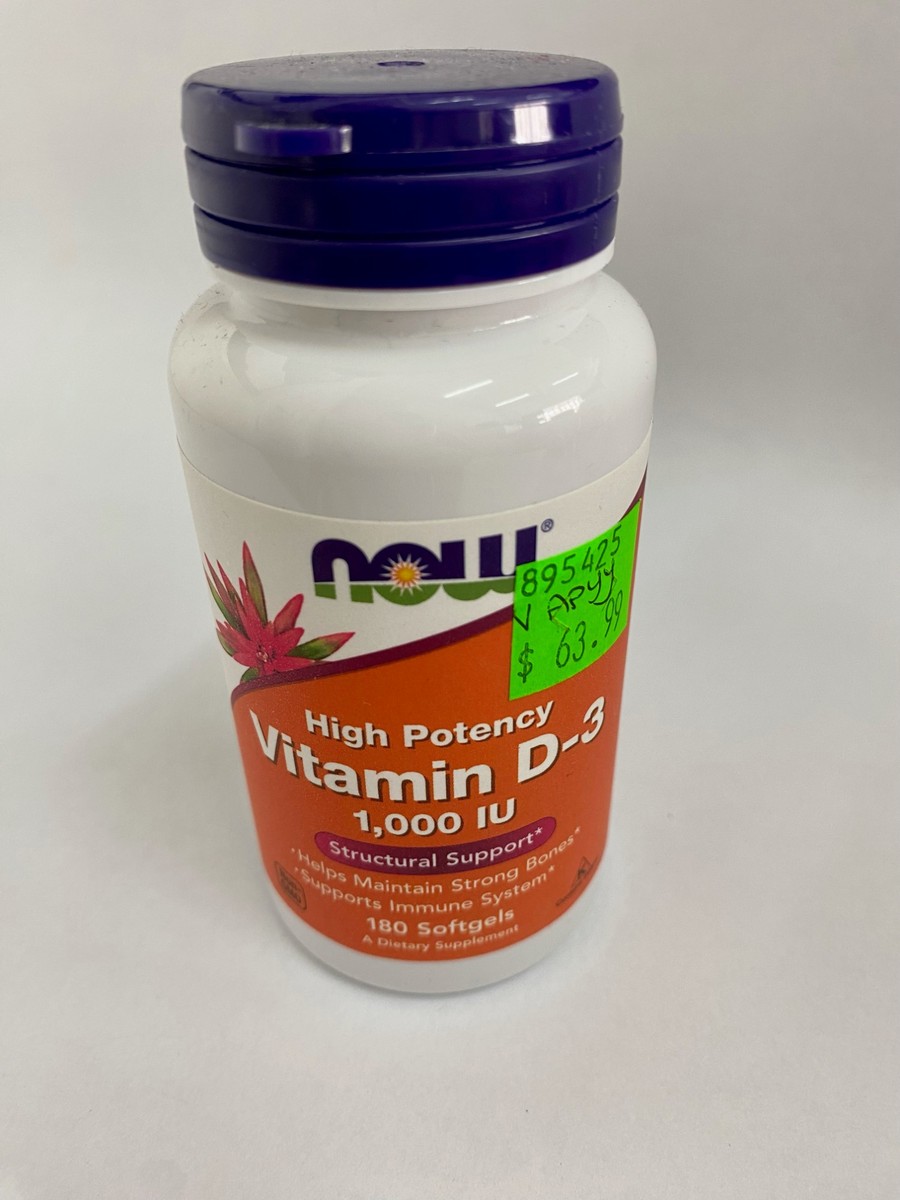 NOW Vitamin D3 1000 IU 180 Softgels