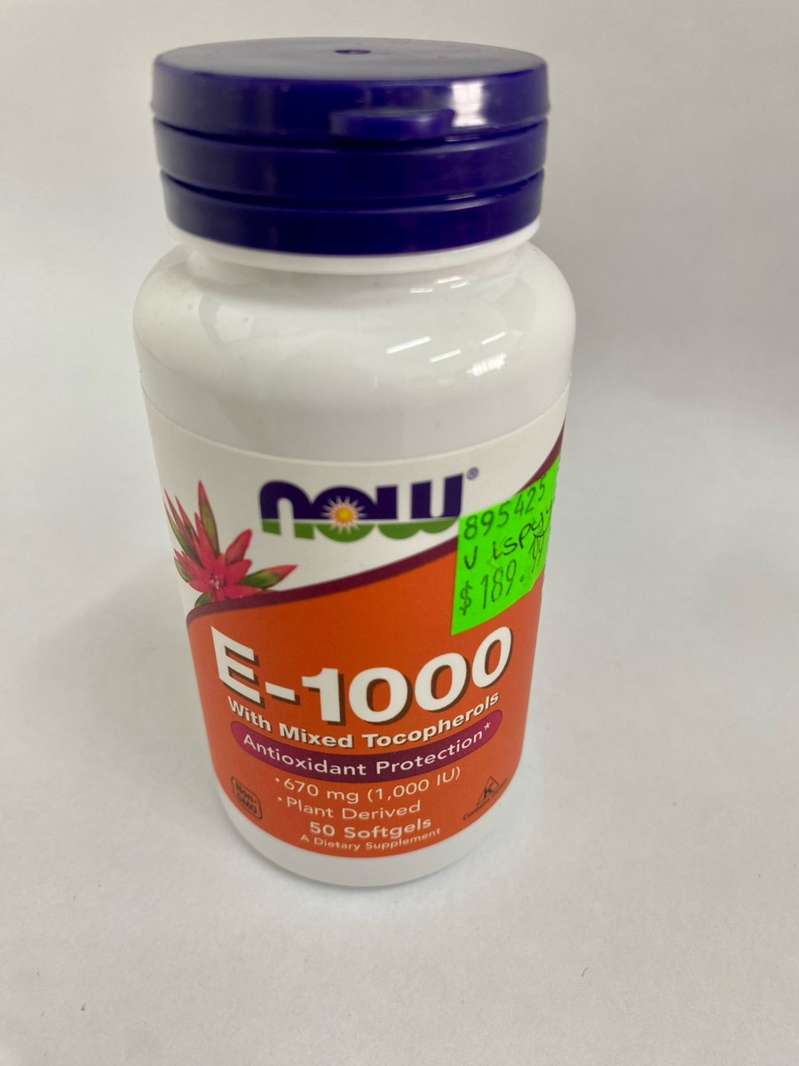 NOW Vitamin E 1000 IU, 50 Softgels