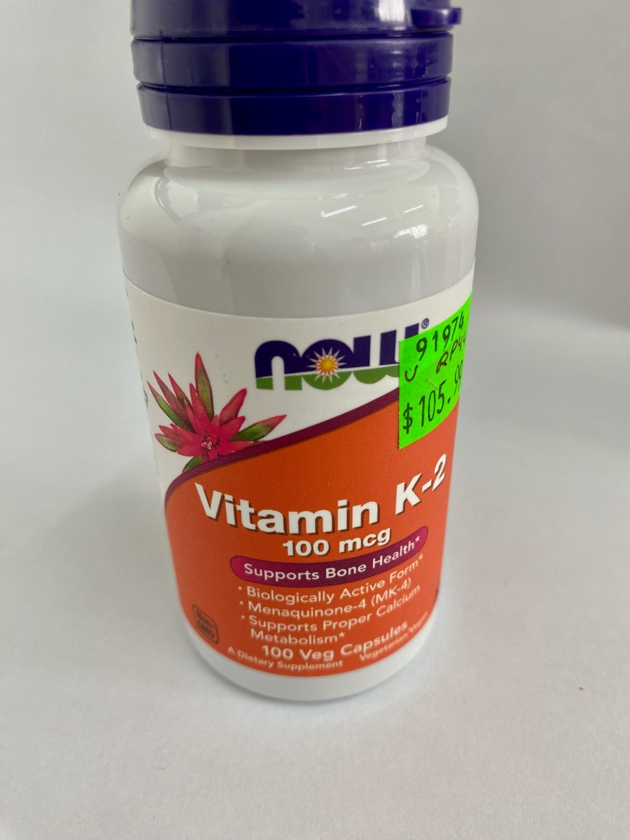 NOW Vitamin K-2 100mcg, 100 Veg Capsules
