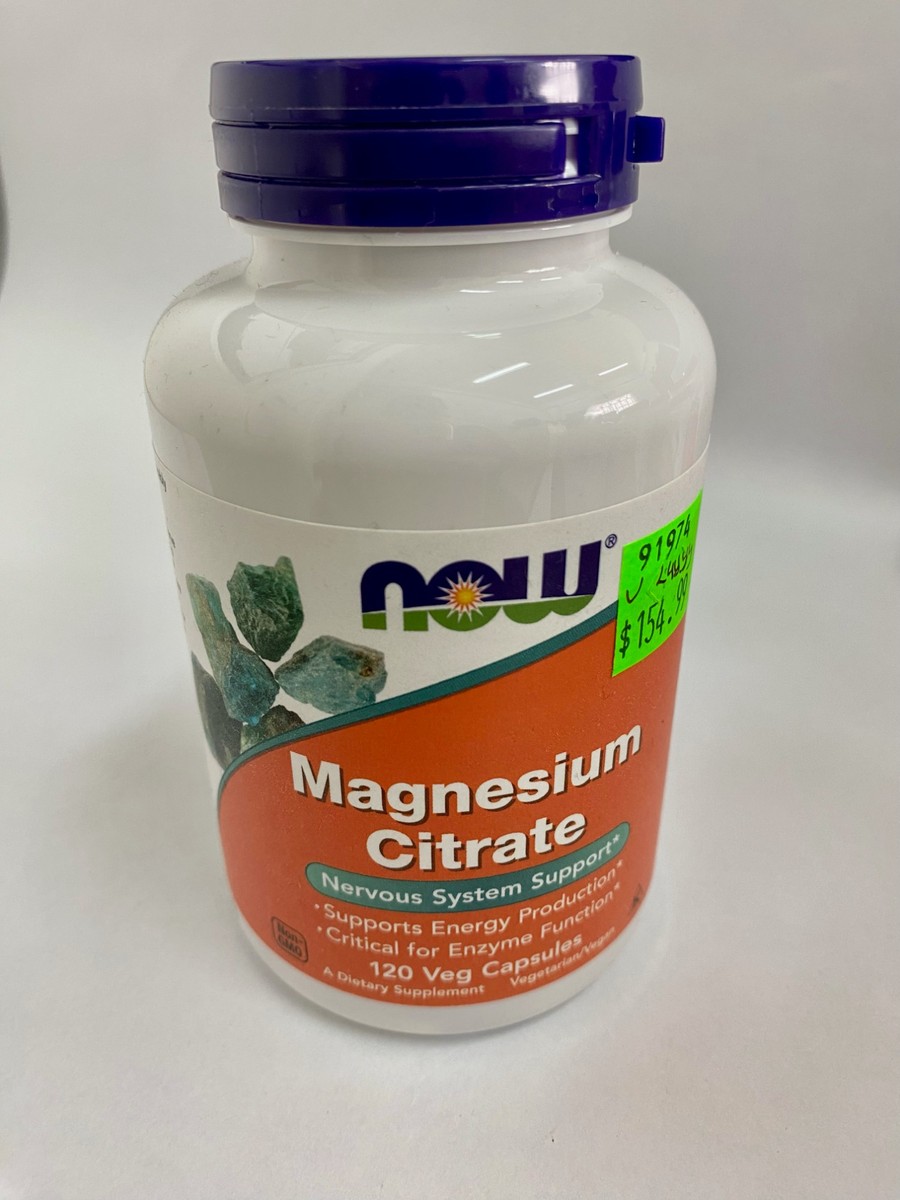 NOW Magnesium Citrate, 120 Veg Capsules