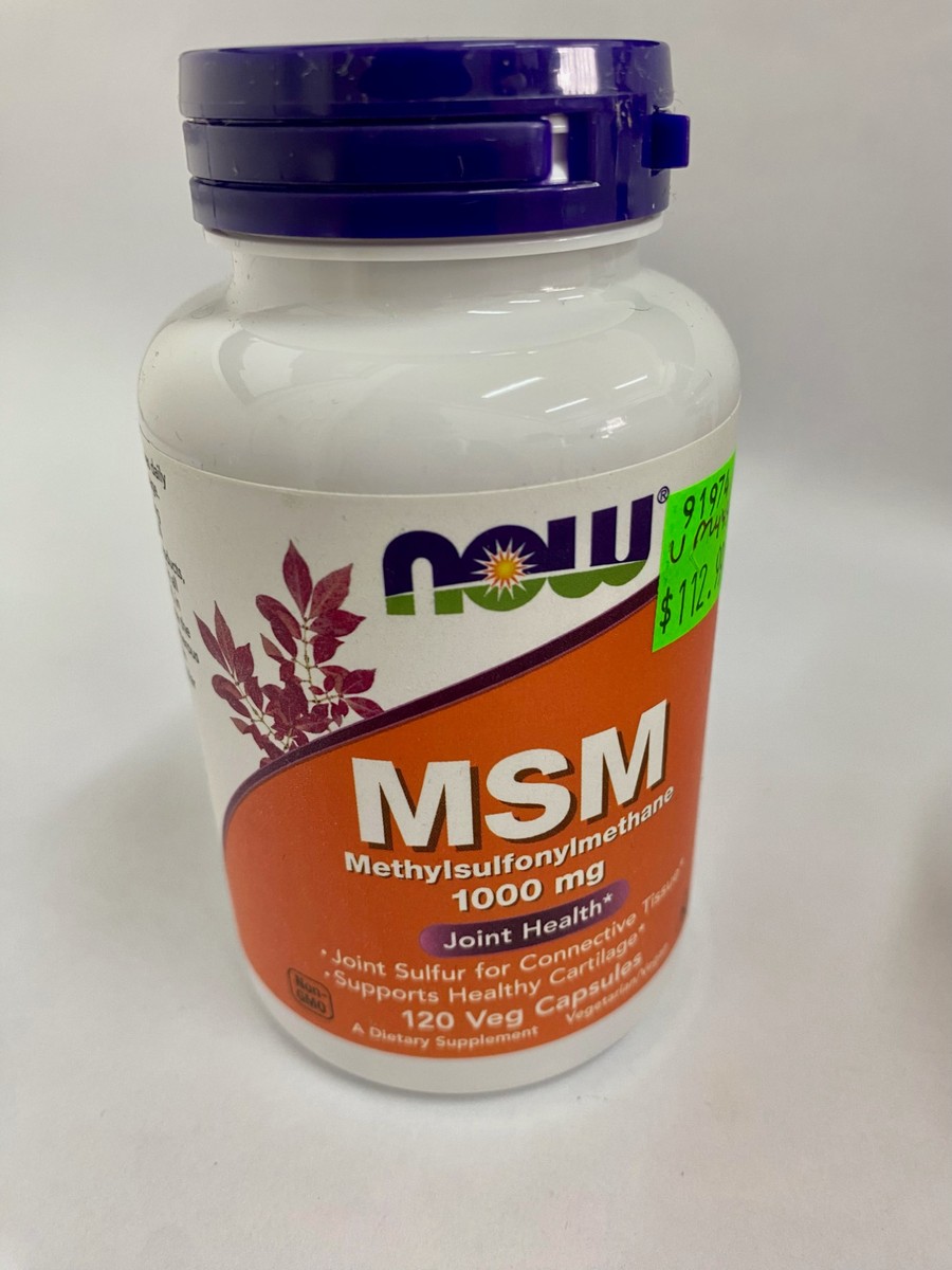 NOW MSM 1000mg, 120 Veg Capsules