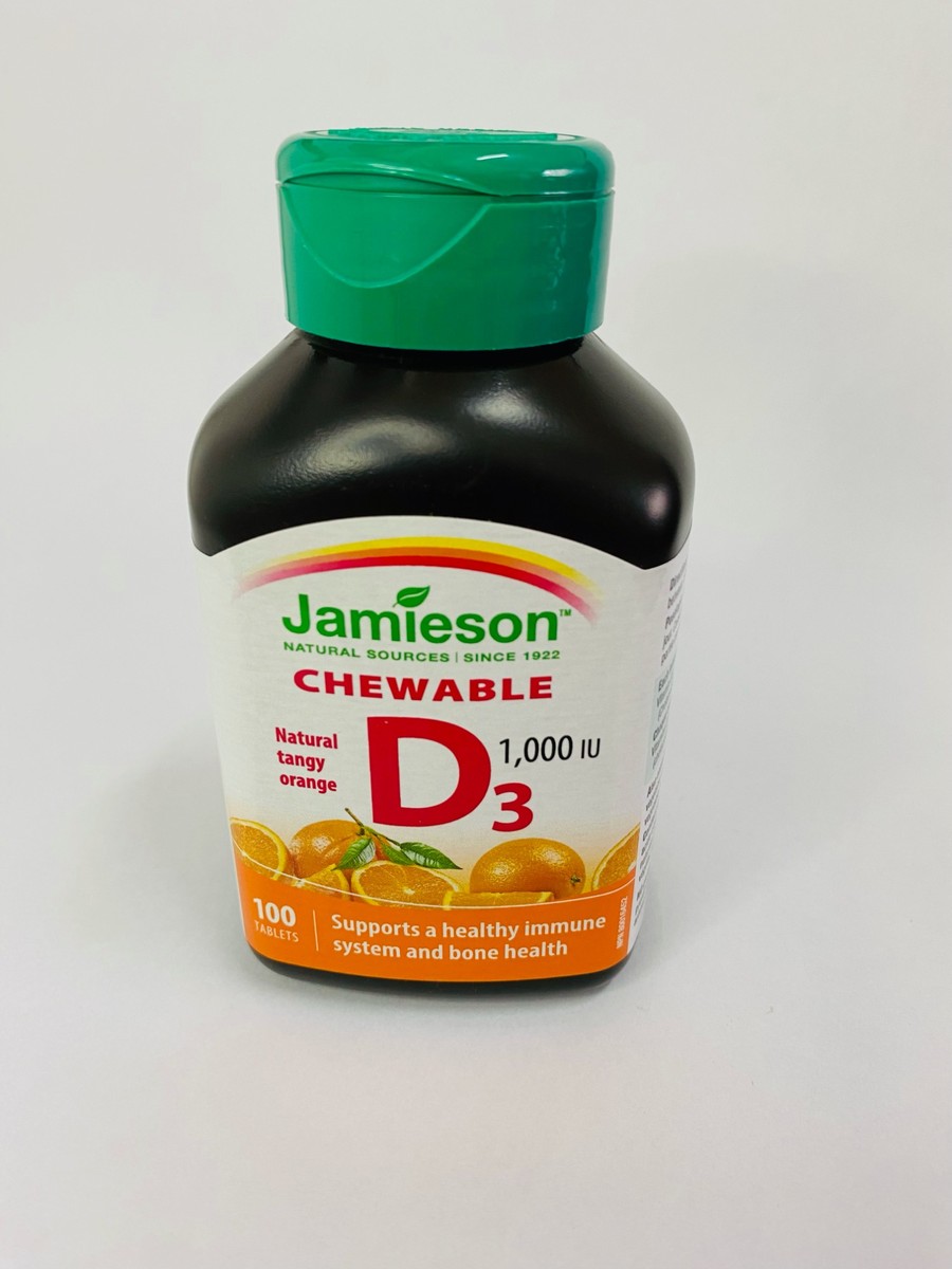 Jamieson Chewable Vitamin D3 1000 Iu, 100 Tablets