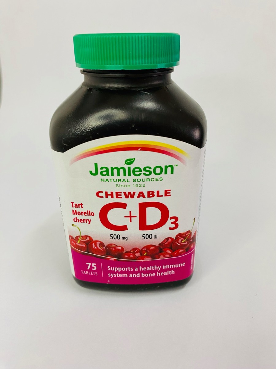 Jamieson Vitamin C & D Chewables, 75 Tablets