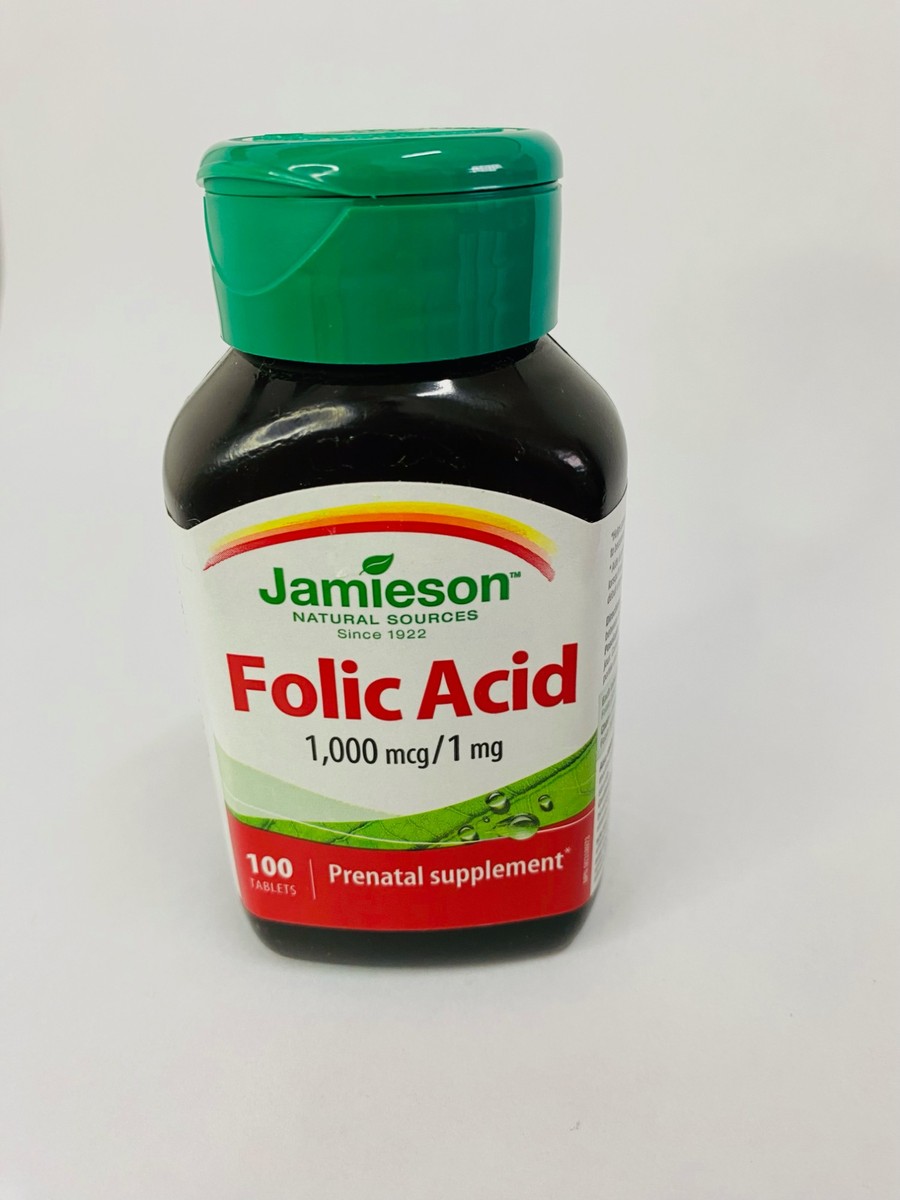 Jamieson Folic Acid 1000 mcg, 100 Tablets