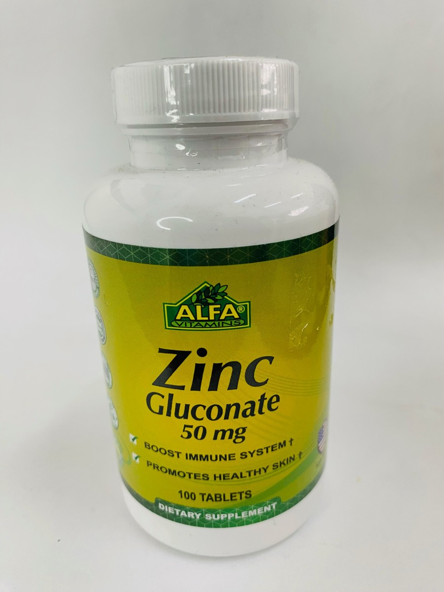 ALFA Zinc Gluconate 50mg, 100 Tablets