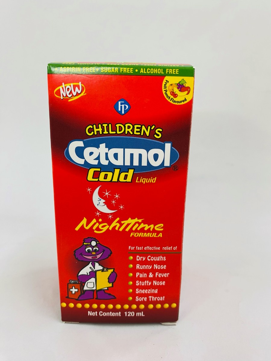 Children Cetamol Cold Liquid Nighttime 120ml