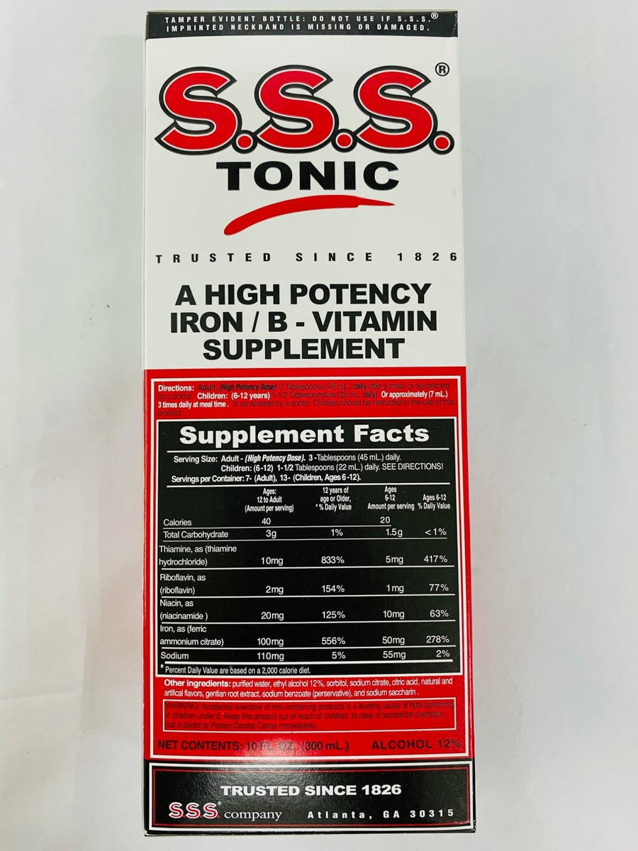 S.S.S Tonic High Potency Iron/B Vitamin Supplement 300ml