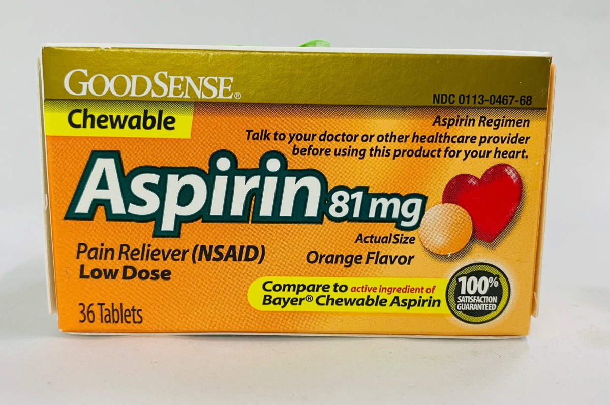 Goodsense Aspirin 81mg Chewable 36 Tablets