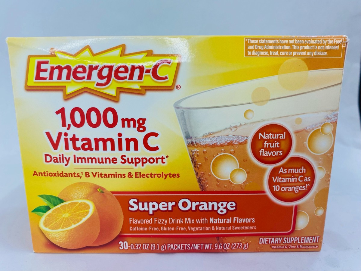 Emergen-C 1000mg Vitamin C Super Orange 30 Packets