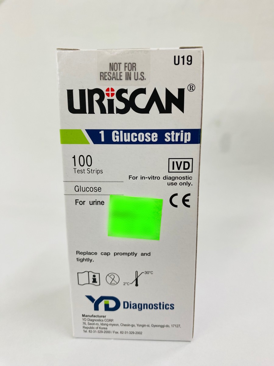 Uriscan 100 Test Strips, 1 Glucose Strip