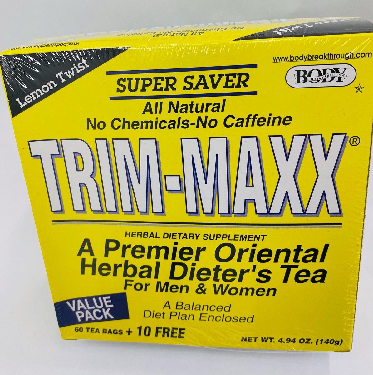 Trim-Maxx Lemon Twist 60 Bags + 10 Free 133g