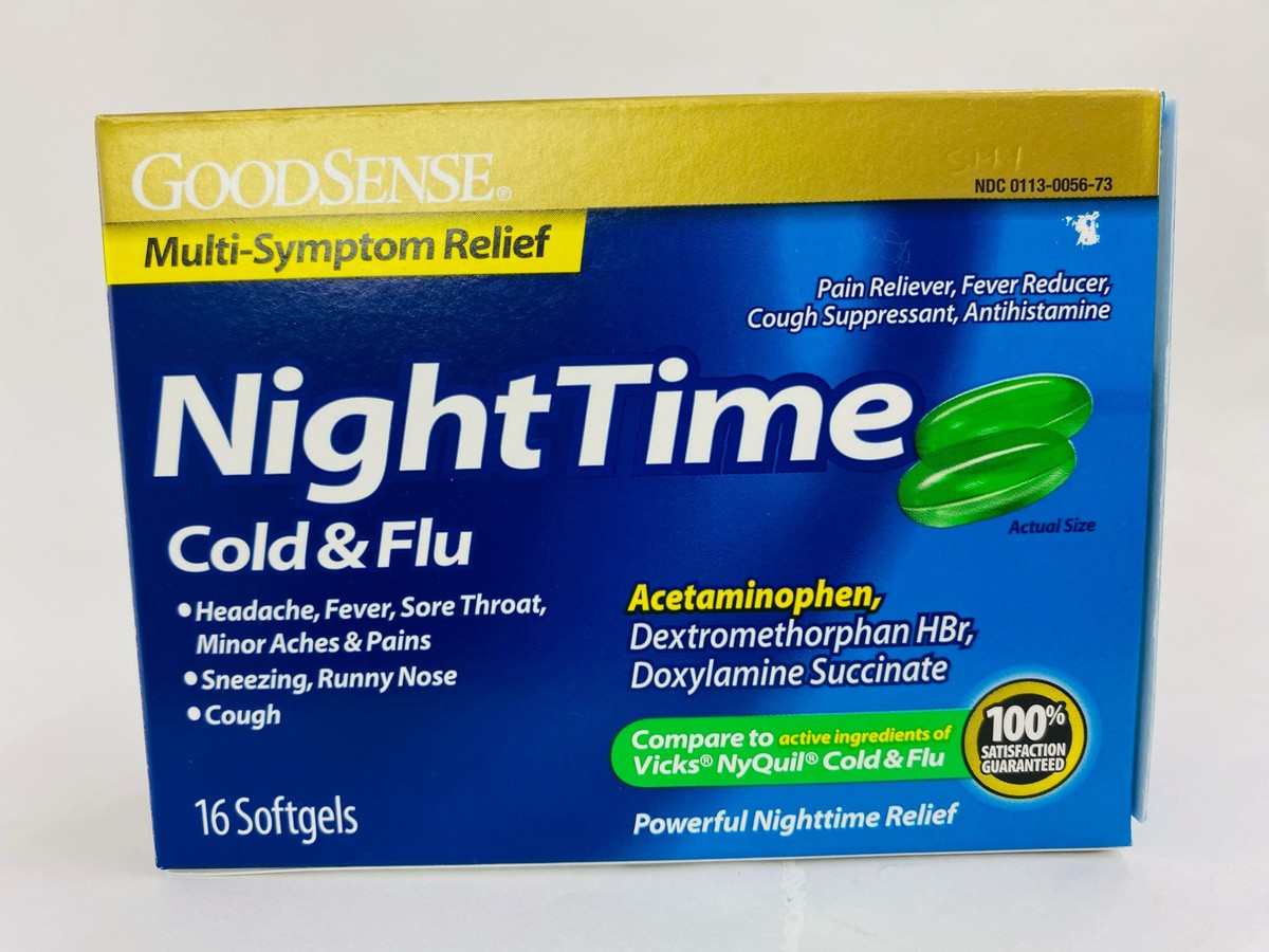 GoodSense Night Time Cold & Flu 16 Softgels