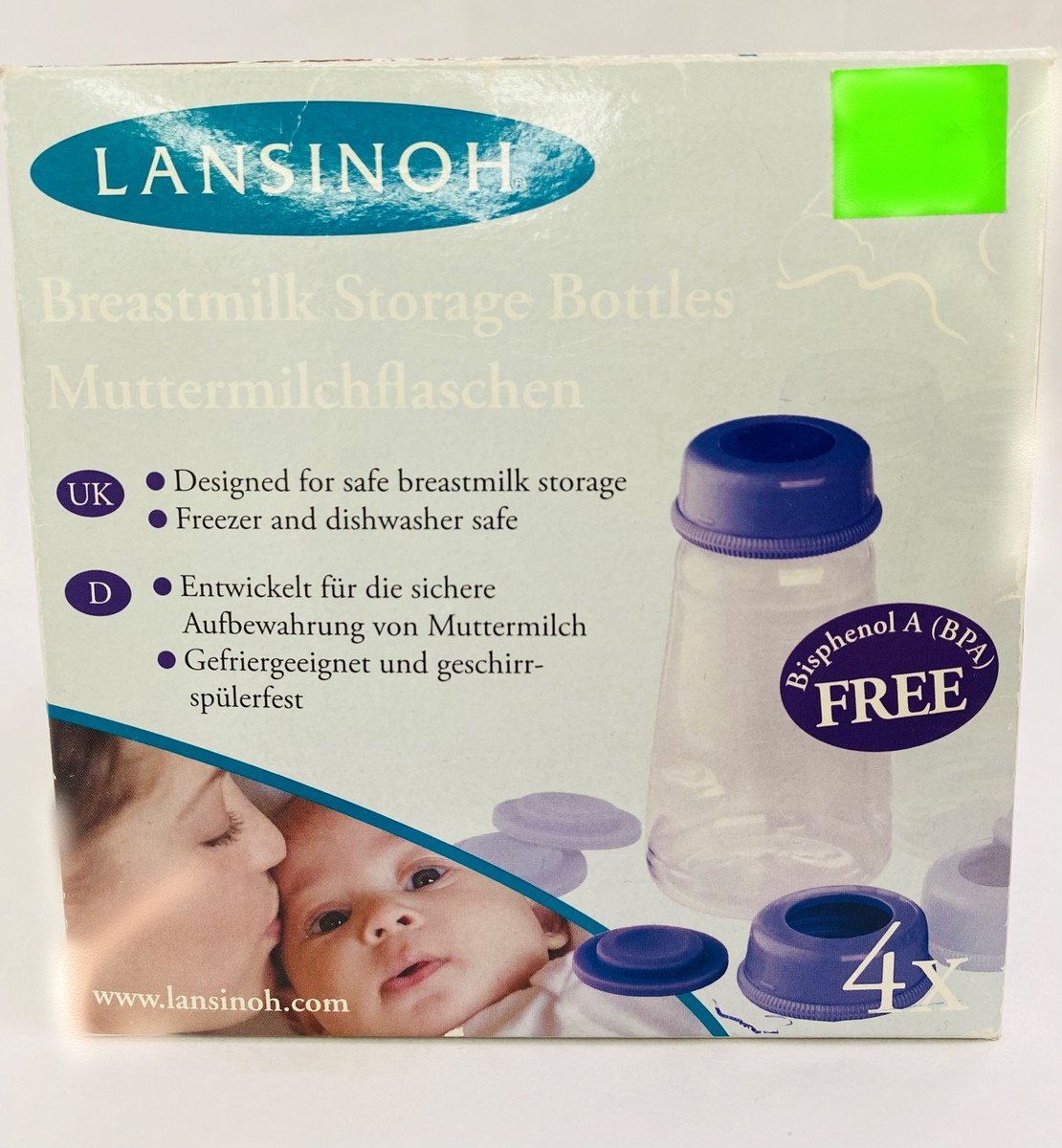 Lansinoh Breastmilk Storage Bottles x4
