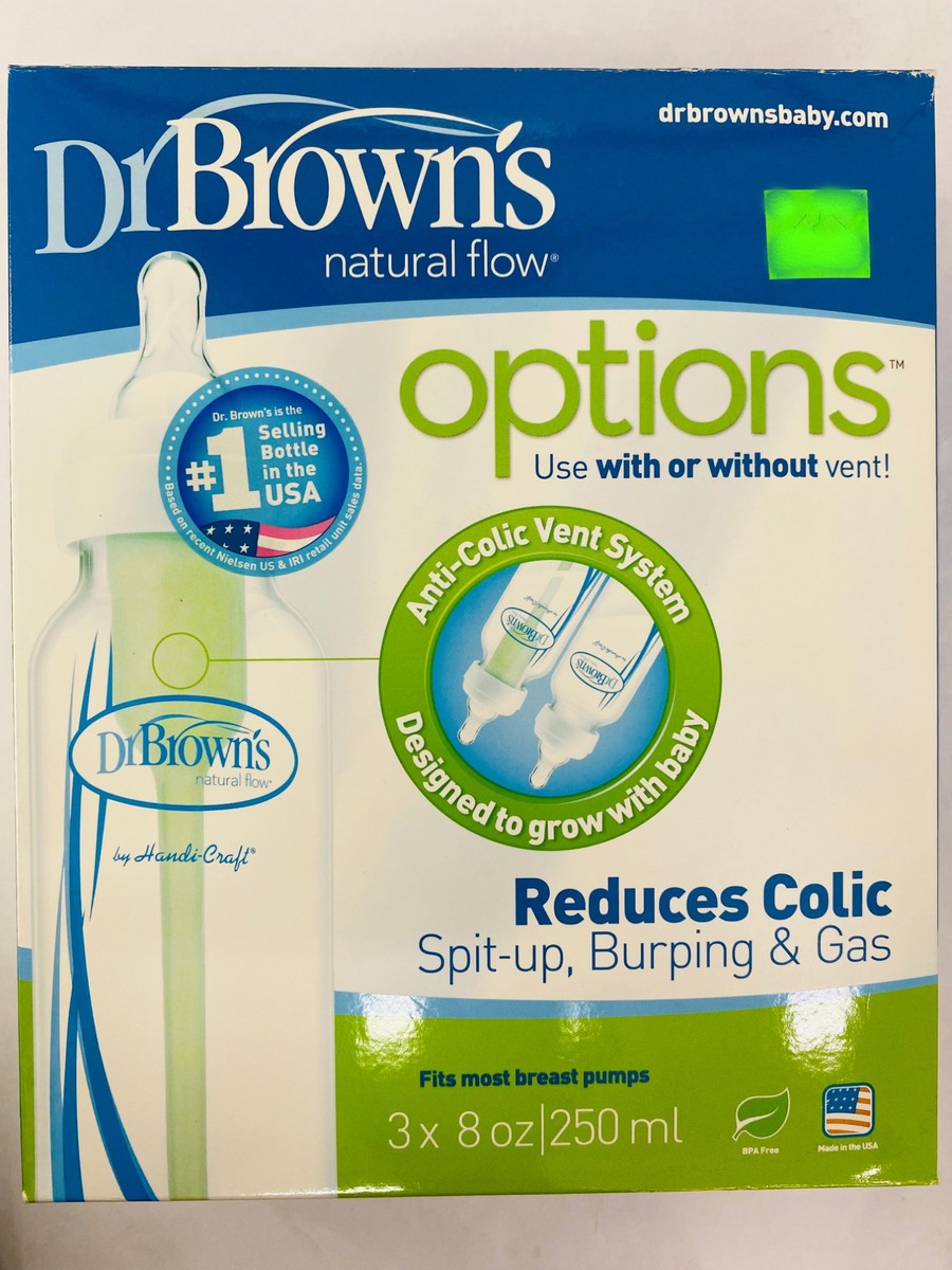 Dr. Browns Anti-colic Bottle 3x 8oz, 0m+ Blue