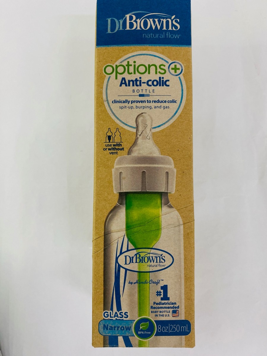 Dr. Browns Anti-colic Glass Bottle Narrow 8oz, 0m+