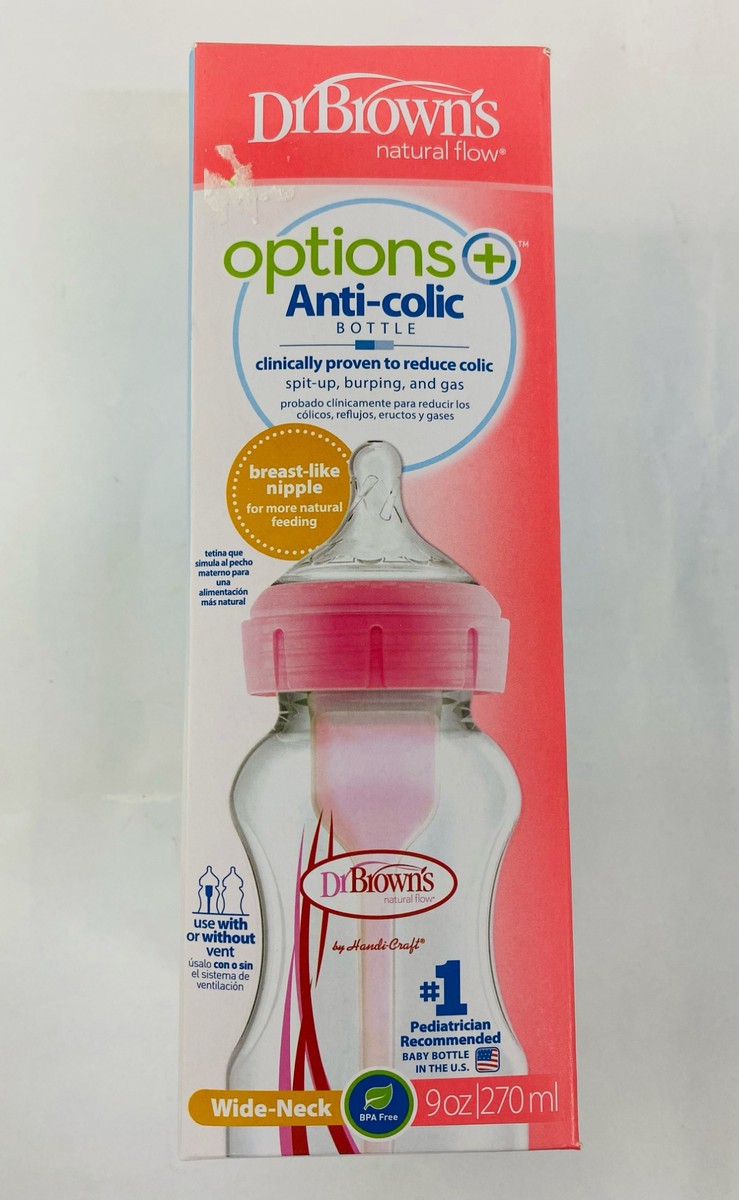 Dr. Browns Anti-colic Bottle Wide-Neck 9oz, 0m+ Pink