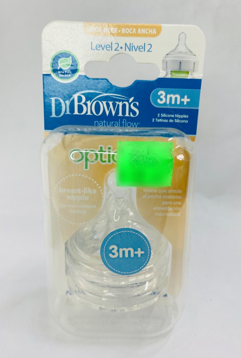 Dr. Browns Wide-neck Silicone Nipples 2x 3m+