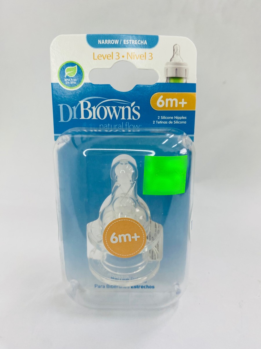 Dr. Browns Narrow Silicone Nipples 2x 6m+