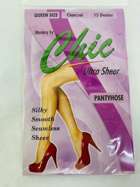 Chic QueenSize Charcoal Pantyhose