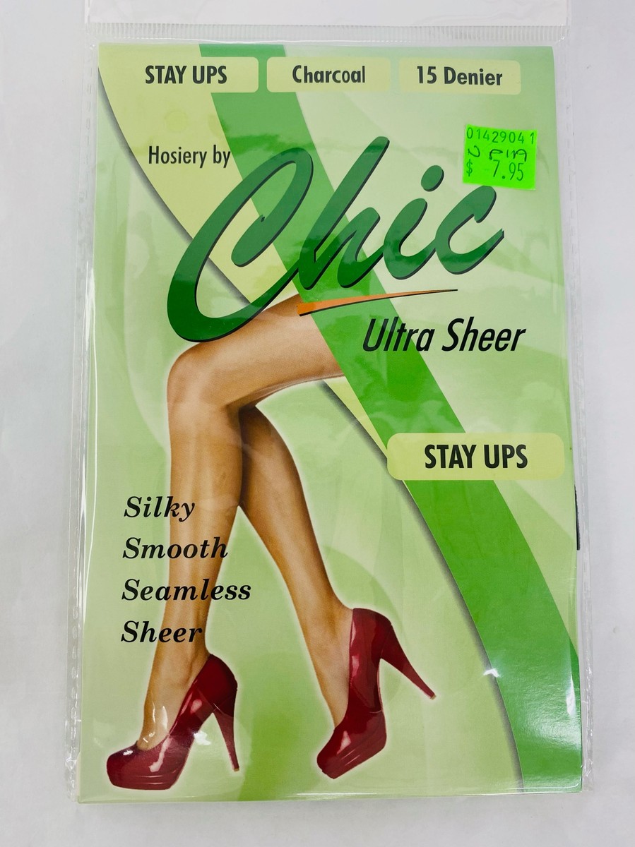 Chic Stay Ups Charcoal One Size