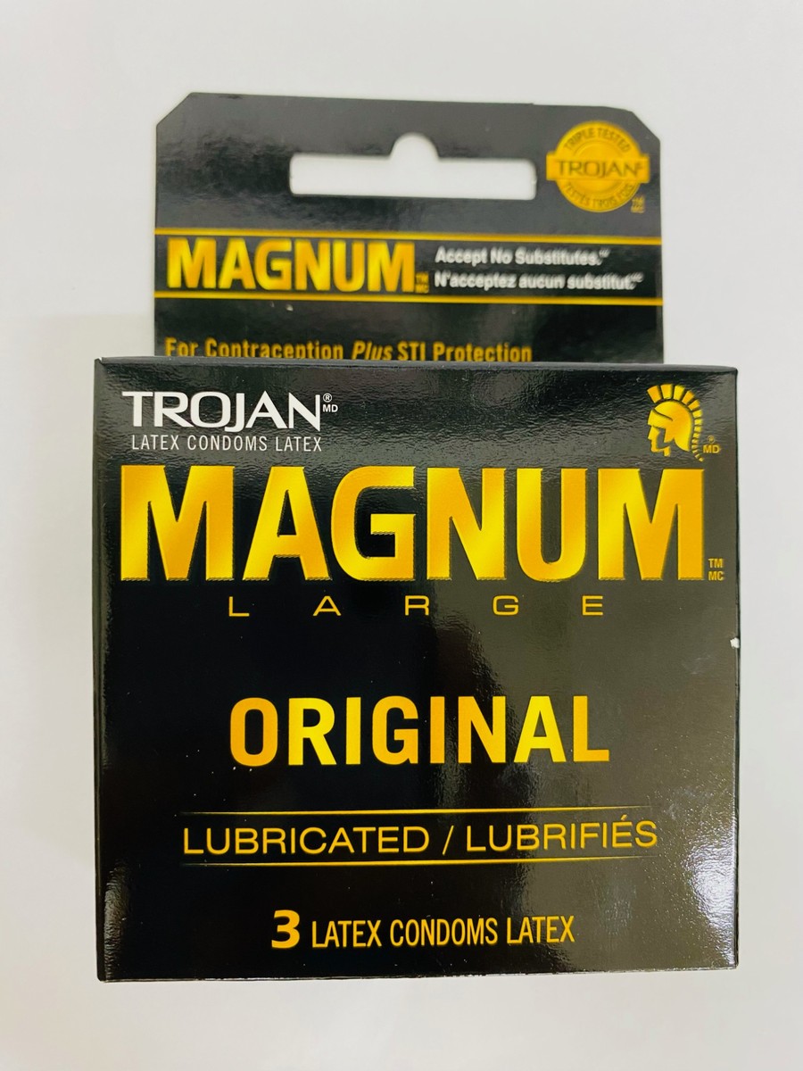 Trojan Magnum Large Original, 3 Latex Condoms