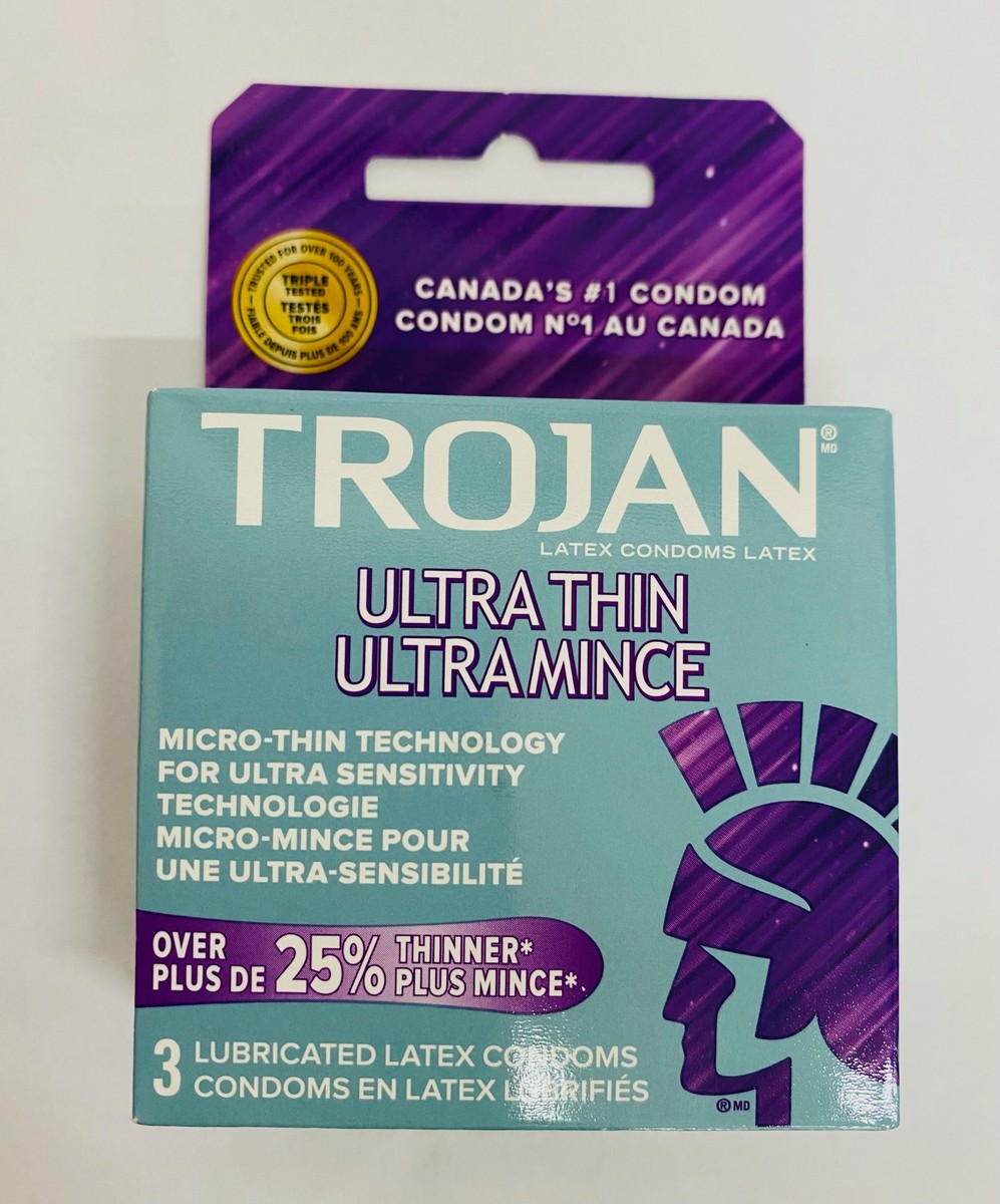 Trojan Ultra Thin, 3 Latex Condoms