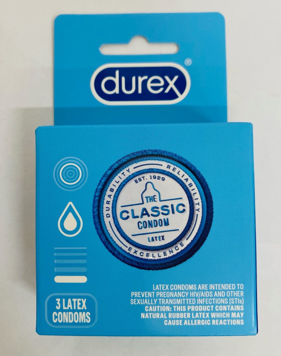 Durex Classic, 3 Latex Condoms