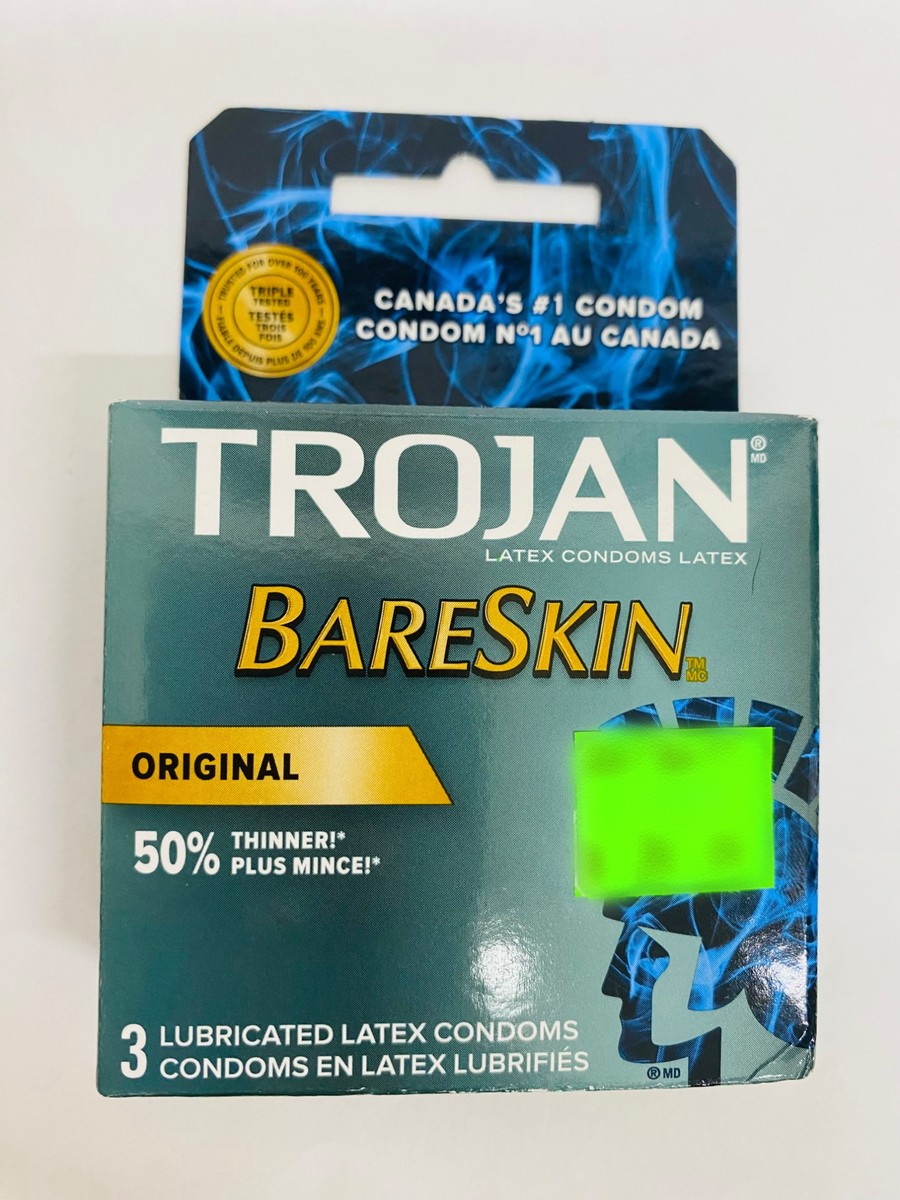 Trojan Bareskin, 3 Latex Condoms
