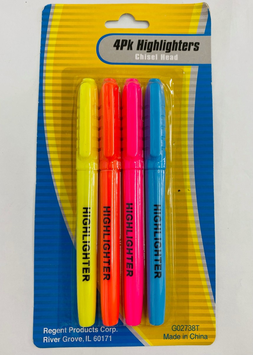 4 Pack Highlighters