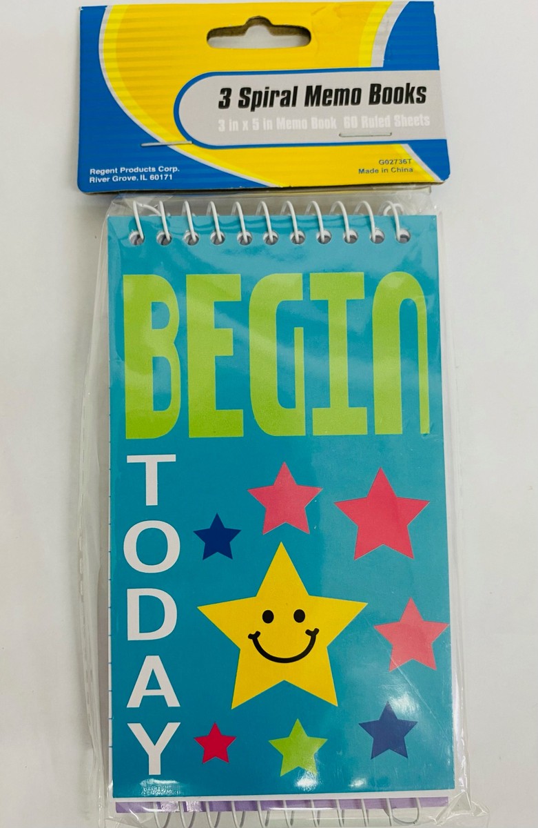 3 Spiral Memo Books