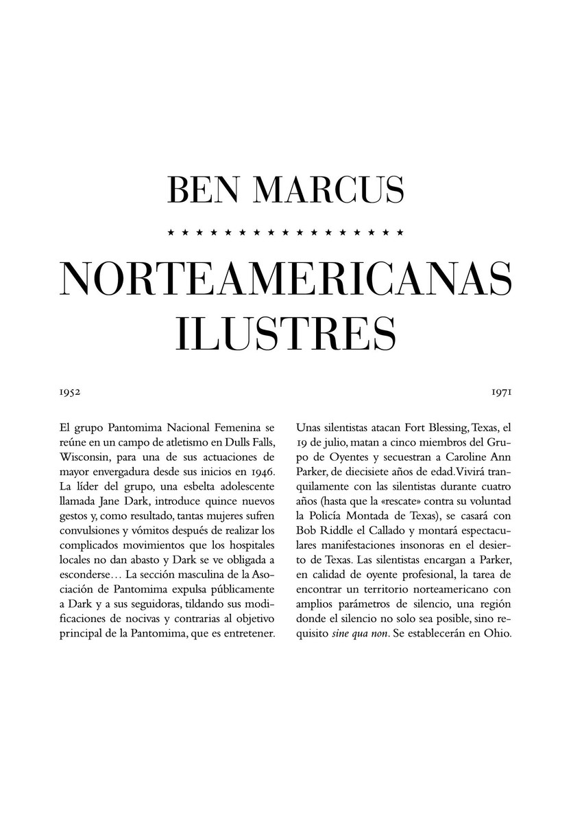 Norteamericanas ilustres - Ben Marcus