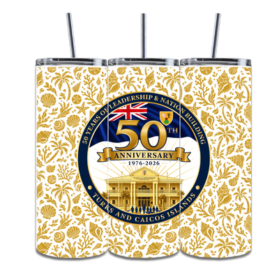 TCI Government 50th Anniversary Celebration Tumbler (GLD)