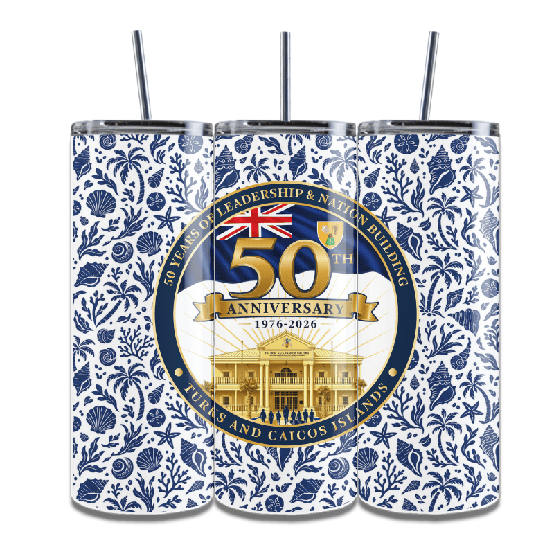 TCI Government 50th Anniversary Celebration Tumbler (BLU)