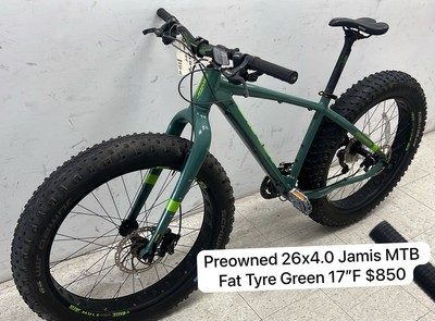 Preowned 26x4.0 Jamis MTB Fat Tyre Green 17"F