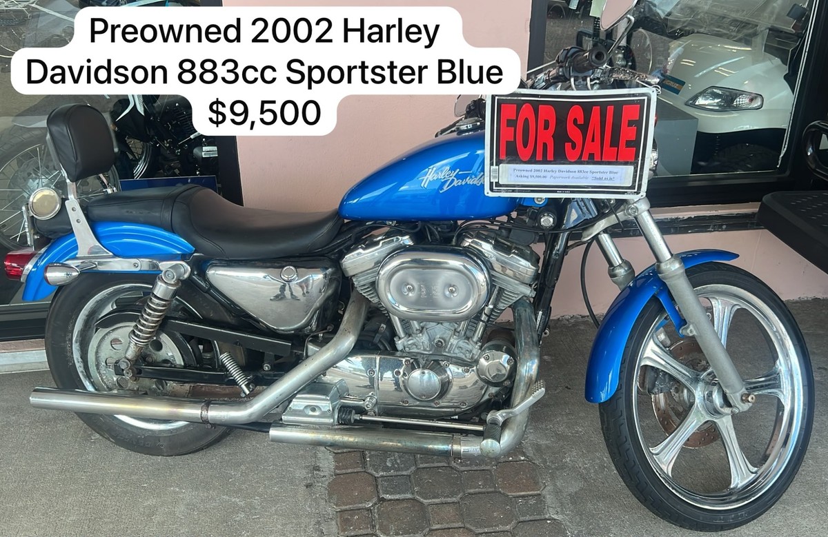 Preowned 2002 Harley Davidson 883cc Sportster Blue