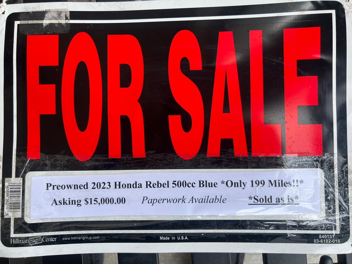 Preowned 2023 Honda Rebel 500cc Cruiser Blue