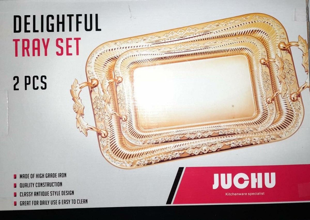 2 Pcs Tray Set (Brass)