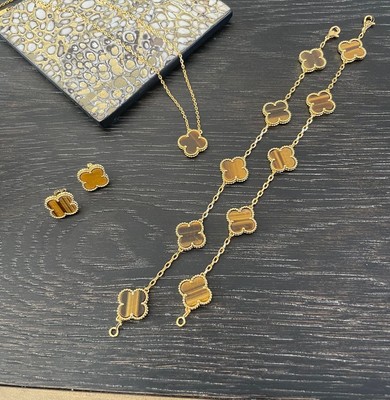 Tiger Eye Clover Set 3  Piece - SOLD OUT