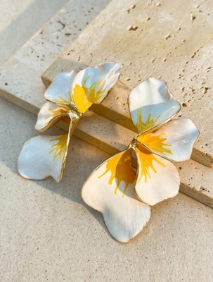 White Unique Exaggerated Earrings