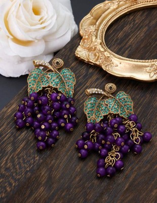 Vintage Crystal Grape Earrings