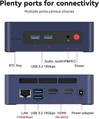 Beelink SER3 Mini PC, AMD Ryzen 3 3200U(14nm, 2C/4T) up to 3.5GHz, Mini Gaming Computer 16GB DDR4 RAM 500GB PCIE3.0 X4 SSD, Micro PC 4K@60Hz Dual Display, Mini Computer WiFi6/BT5.2/HTPC/W-11 Pro
