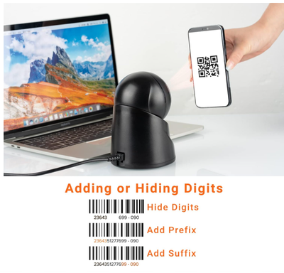 Tera Pro Omnidirectional Barcode Scanner 2D QR Desktop Handsfree, Adjustable Scan Head, Wired Automatic Platform Scanner with USB Cable for Market Retail Store Mobile Screen Payment