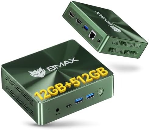 Bmax B6 Plus Mini PC — Intel Core i3-1000NG4, 12GB RAM, 512GB NVMe SSD, 4K Triple Display, Win 11 Pro