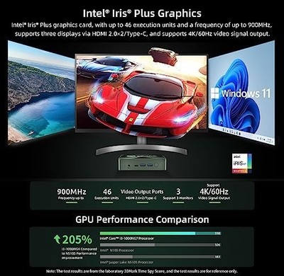 Bmax B6 Plus Mini PC — Intel Core i3-1000NG4, 12GB RAM, 512GB NVMe SSD, 4K Triple Display, Win 11 Pro