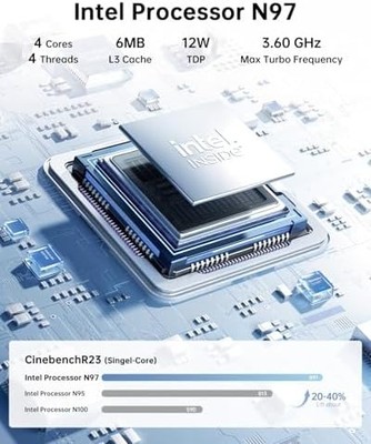 KAMRUI E2 Mini PC — Intel N150, 8GB RAM, 256GB SSD, 4K Triple Display, Win 11 Pro