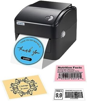 vretti 4x6 Thermal Shipping Label Printer — USB, for Amazon/eBay/Shopify/UPS/DHL